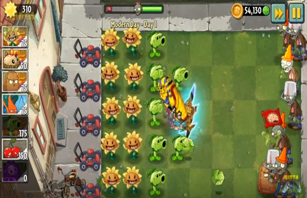 Solução para Plants vs Zombies 2 Modern Day